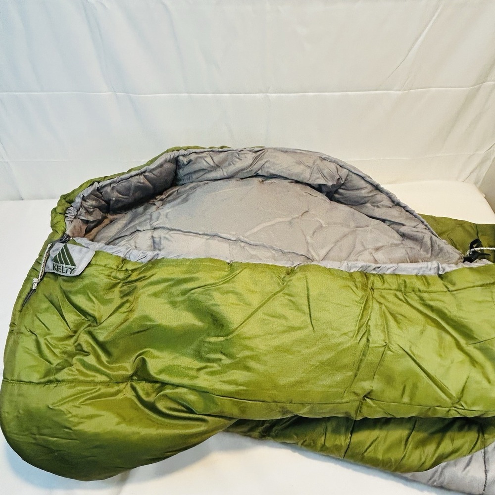 Kelty Sleeping Bag Corona Regular 20 Degree Right Zipper 34" x 80" Green Grey - Picture 11 of 16